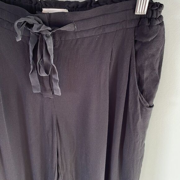 𝅺Wilfred Aritzia Tie Waist Relaxed Dress Pants/Joggers Size XS Black - Picture 3 of 11